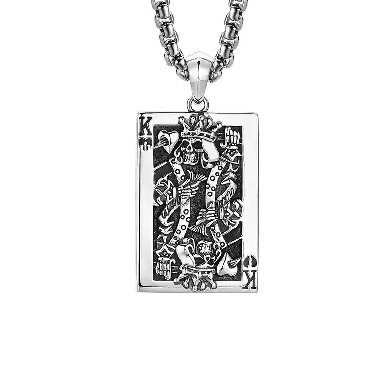 Playing Cards King K Necklace