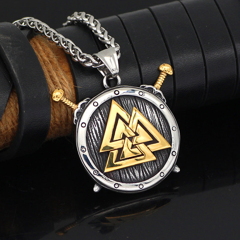 Viking Triangle Rune Pendant Necklace