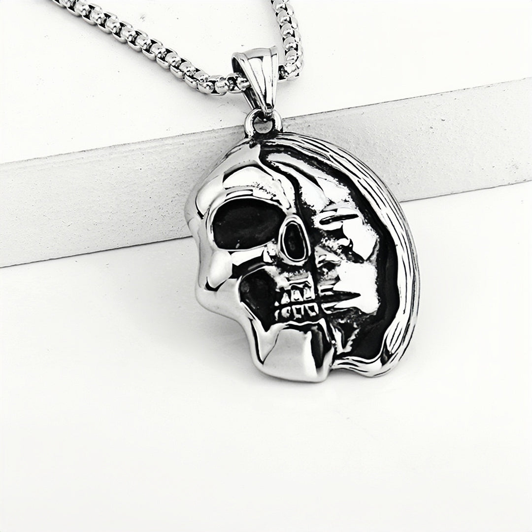 Half-Face Skull Necklace