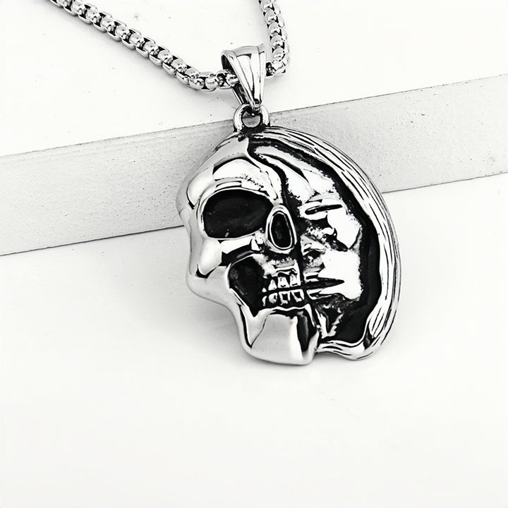 Half-Face Skull Necklace