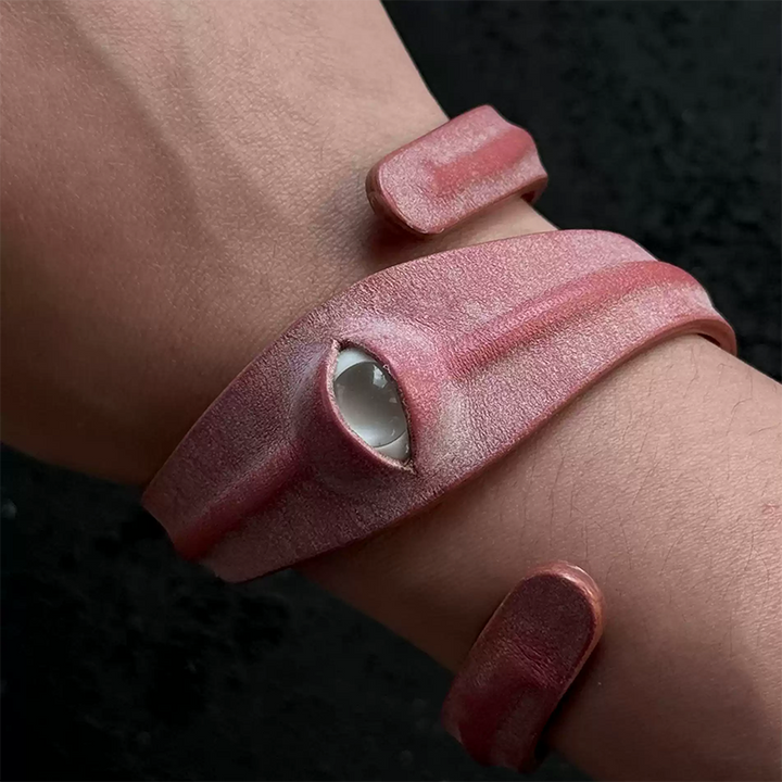 Parasitic leather eyeball handmade ring bracelet