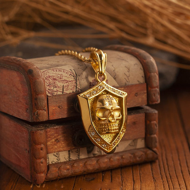 Skull Shield Pendant Necklace