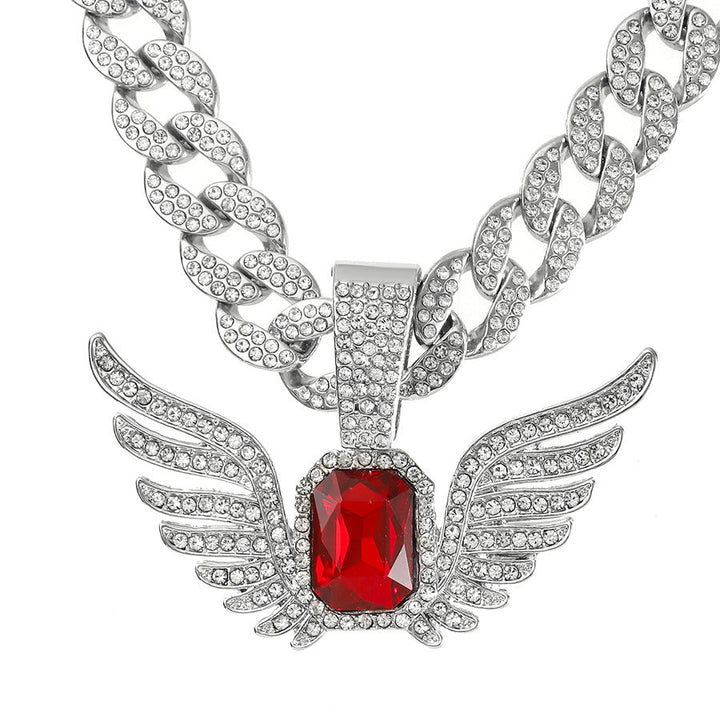 Ruby Wings Pendant Necklace