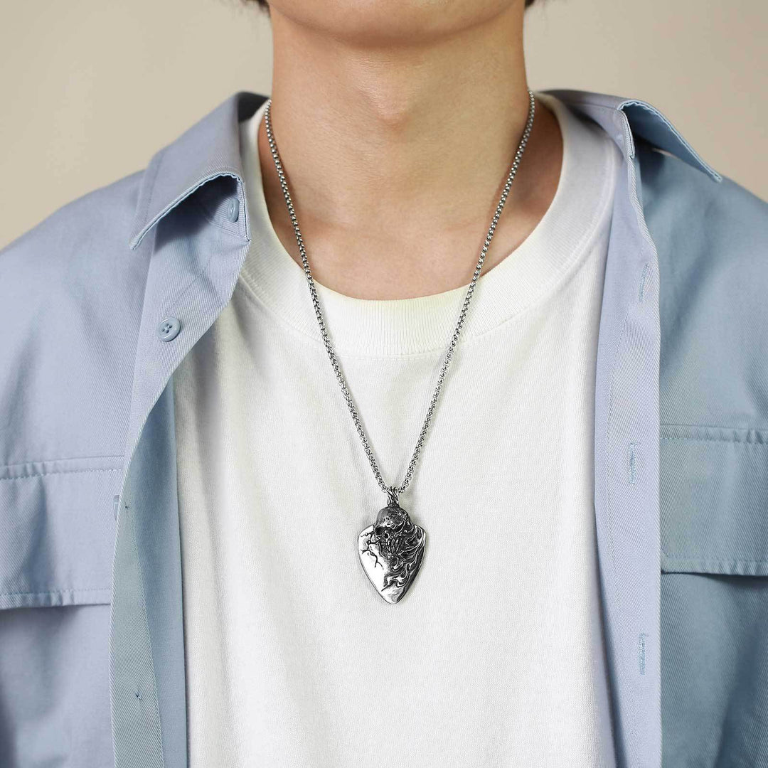 Guitar String Skull Necklace