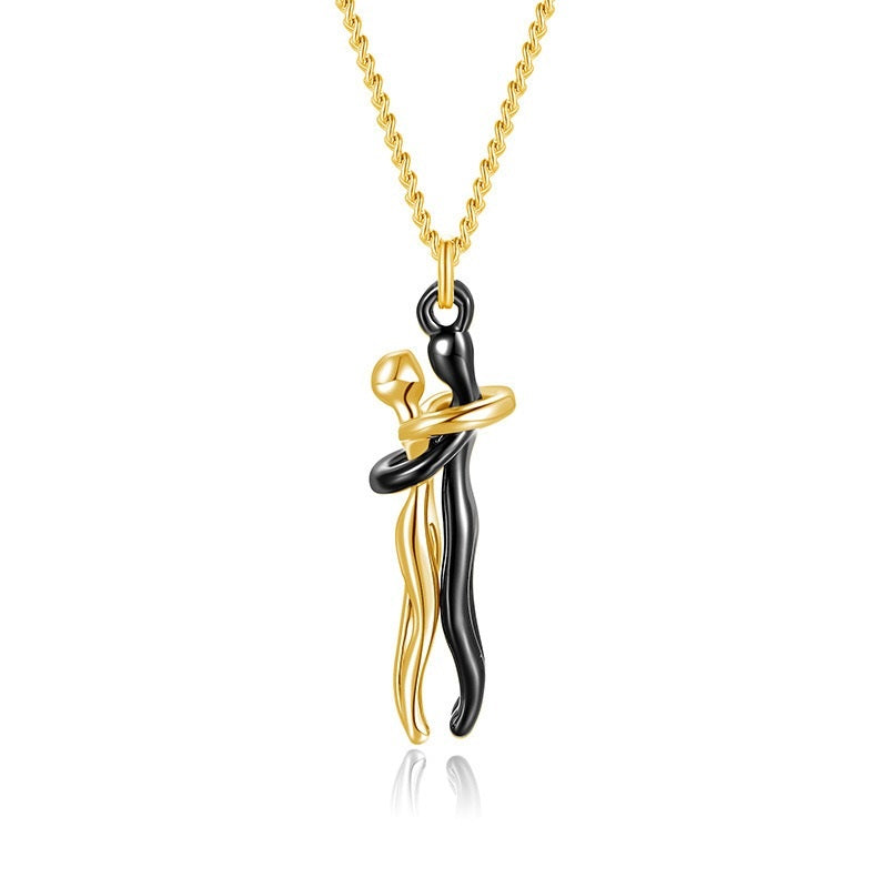 Couple Hug Pendant Necklace