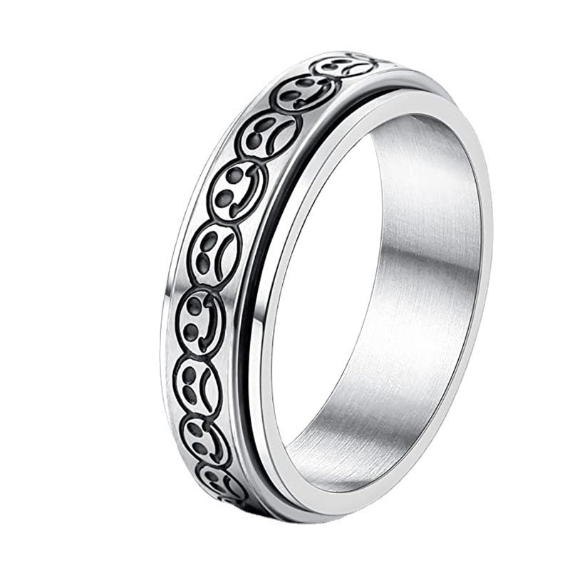 Rotatable smiley face ring
