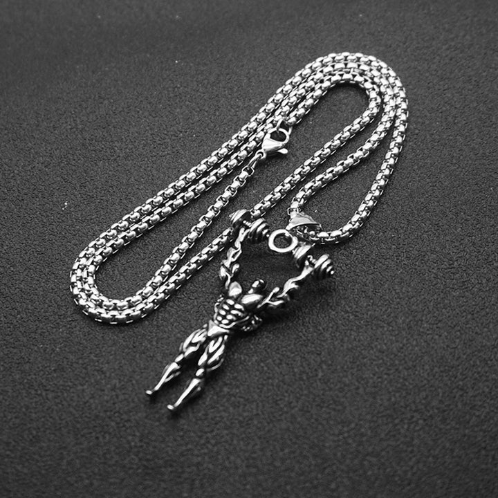 "Source of Strength" Fitness Dumbbell Necklace