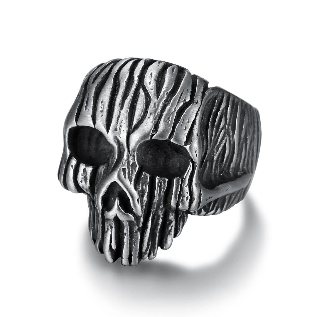 Textured Wraith Skull Statement Ring
