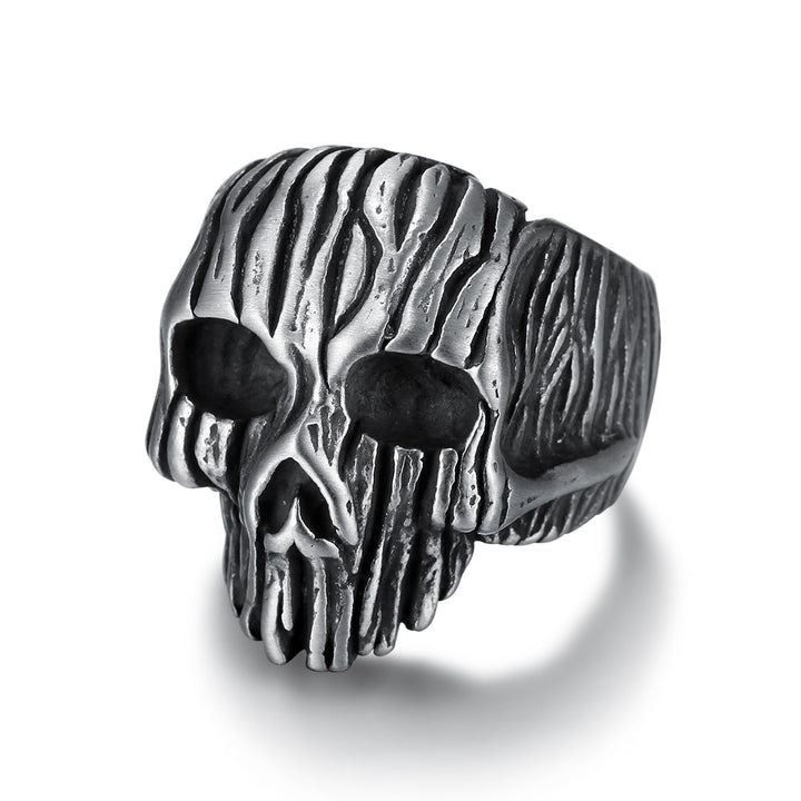 Textured Wraith Skull Statement Ring