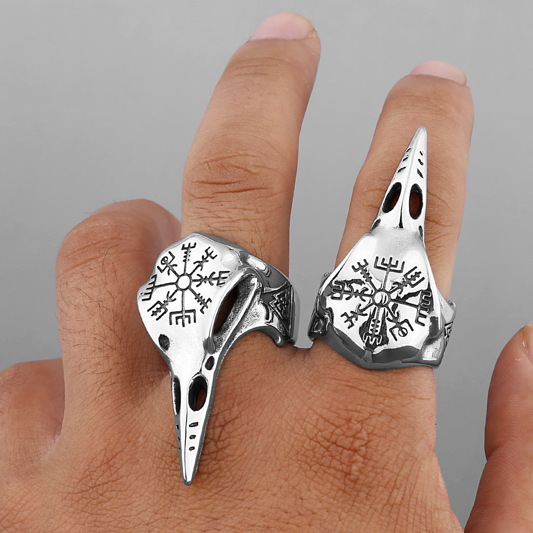 Viking Raven Skull Ring