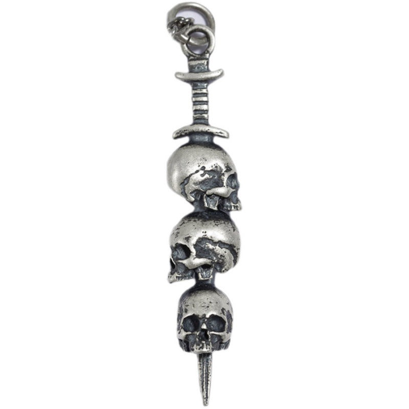 Sword through skull pendant