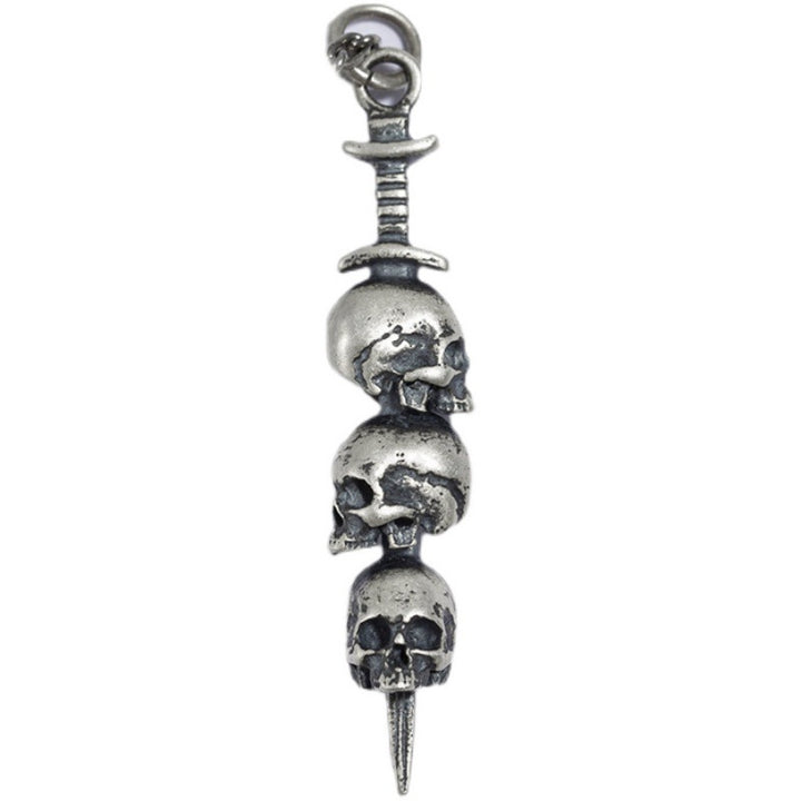 Sword through skull pendant