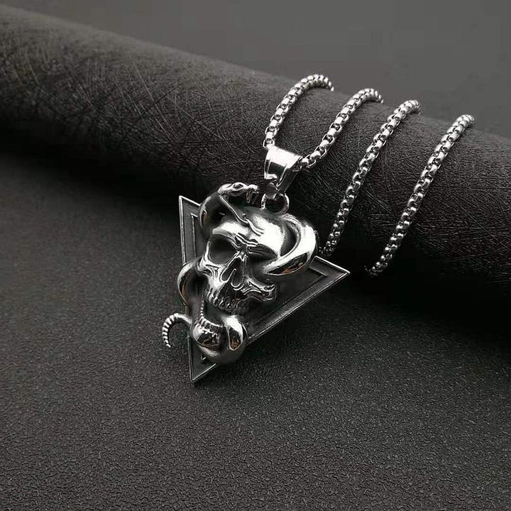 Vintage Skull and Snake Necklace