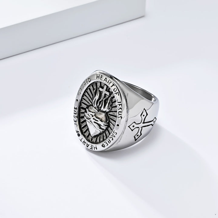 Sacred Heart of Jesus Cross Ring