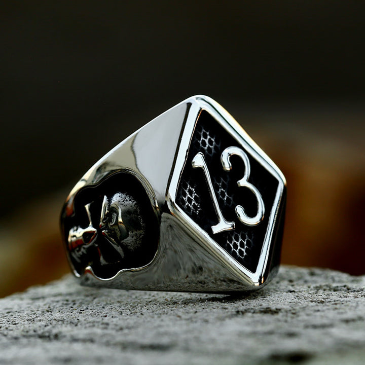 Lucky Number 13 Skull Ring