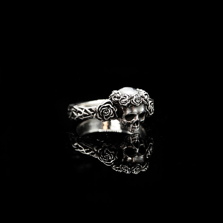 Gothic Rose Skull Ring