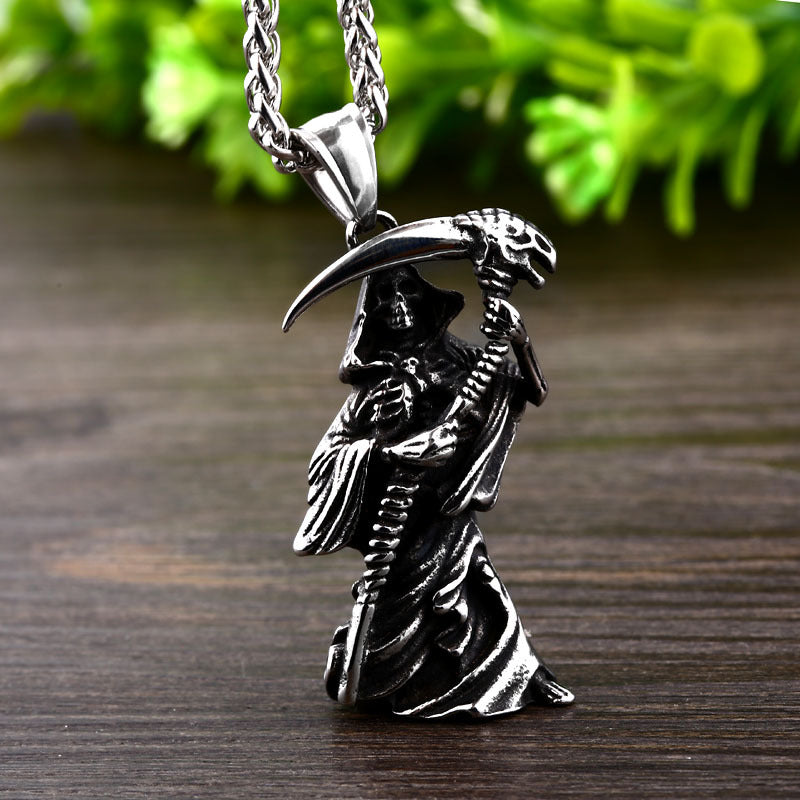 Skull Scythe Death Necklace