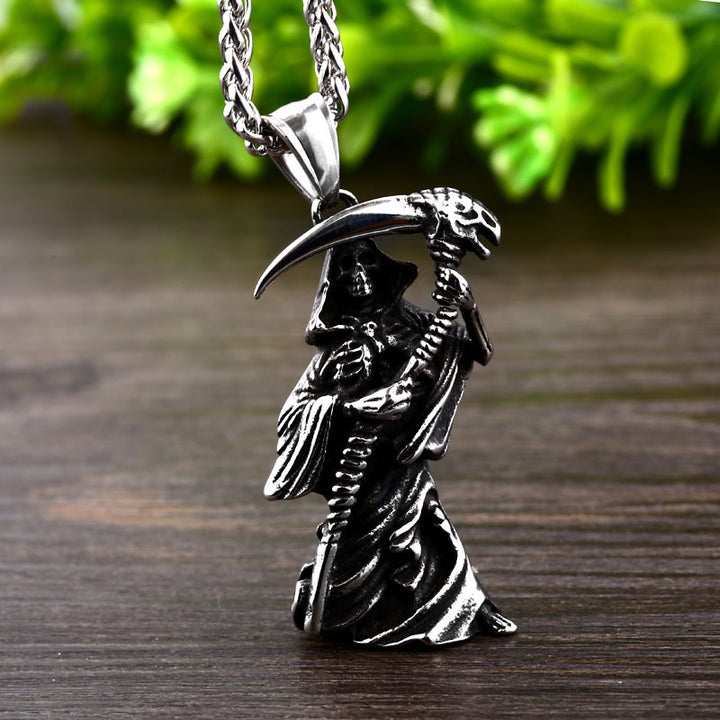 Skull Scythe Death Necklace
