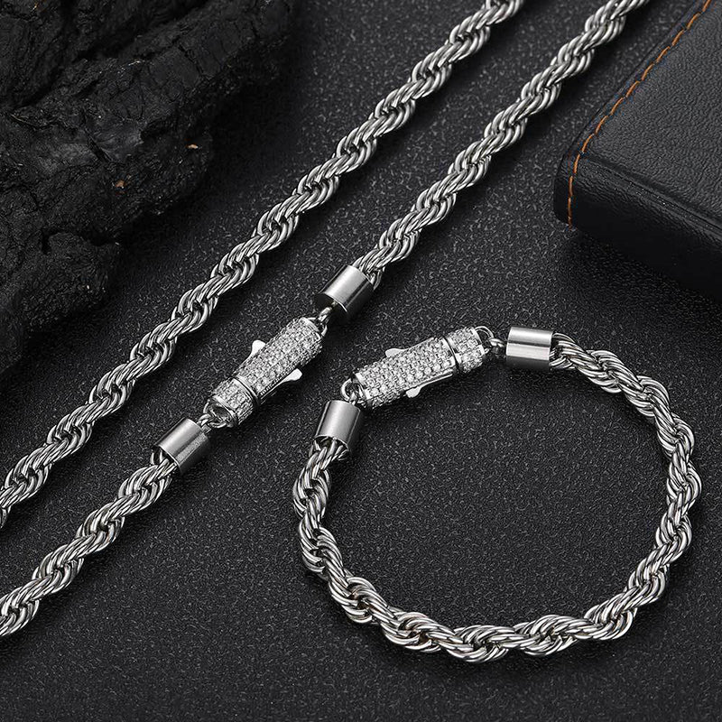 Silver twist bracelet