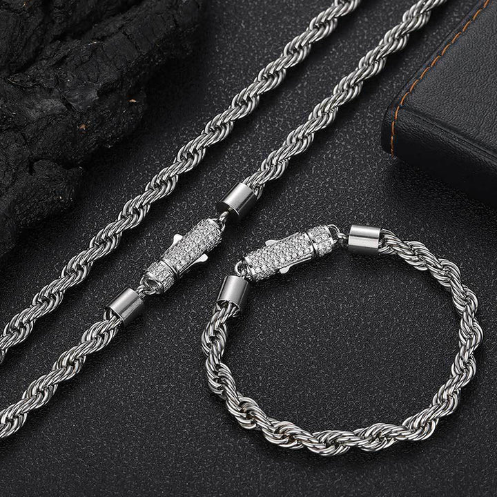 Silver twist bracelet