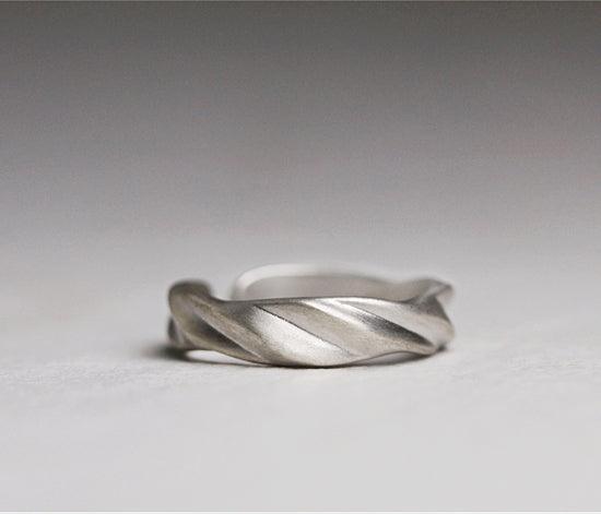 925 Silver Twisted Matte Retro Ring