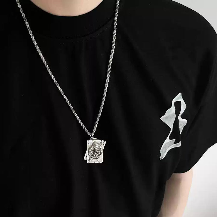 Ace of Spades Playing Card Necklace