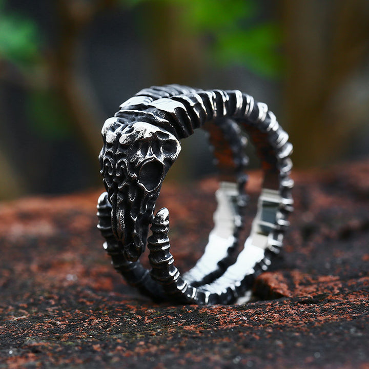 Satanic Ram Skull Ring