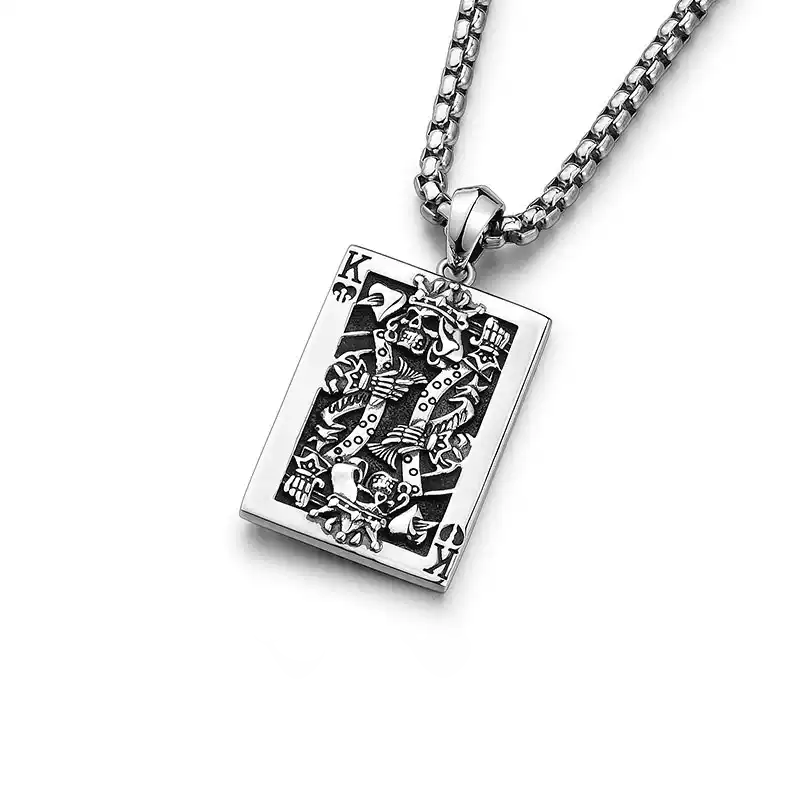 Playing Cards King K Necklace