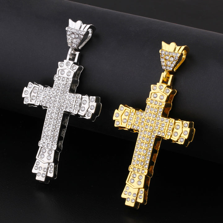 Vintage Diamond-Set Cross Pendant