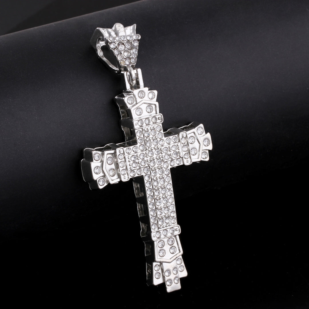 Vintage Diamond-Set Cross Pendant