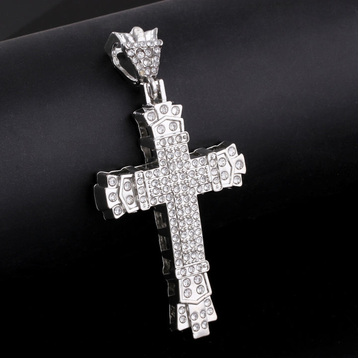 Vintage Diamond-Set Cross Pendant