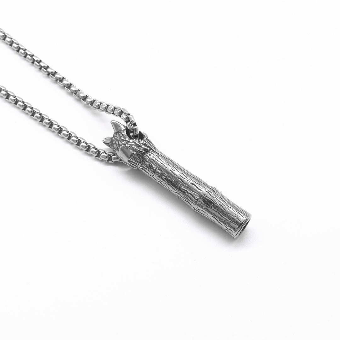 Fenrir wolf head whistle necklace
