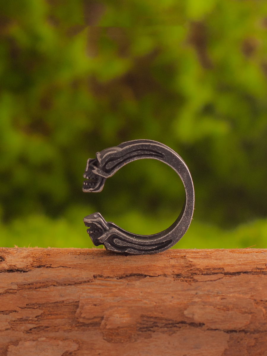 Double Skull Open Ring