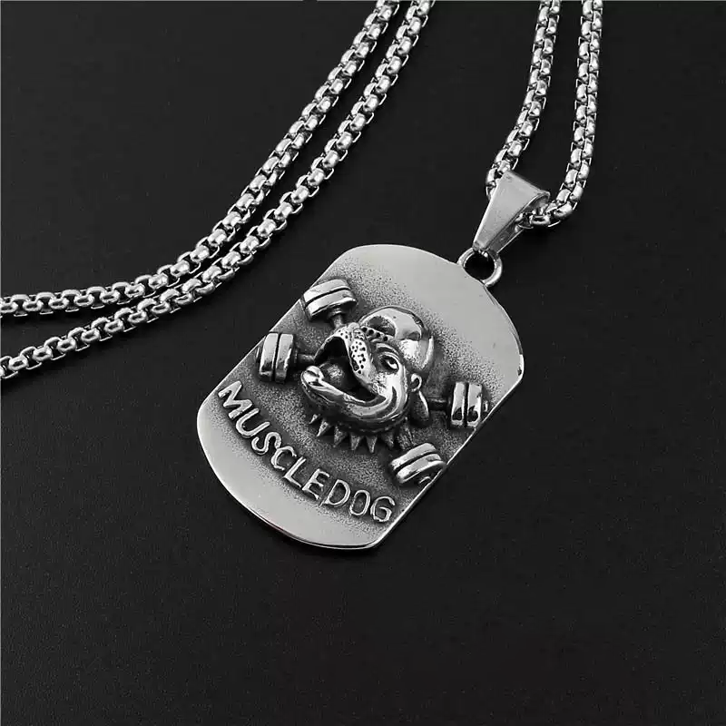 3D Sports Muscle Dog Necklace