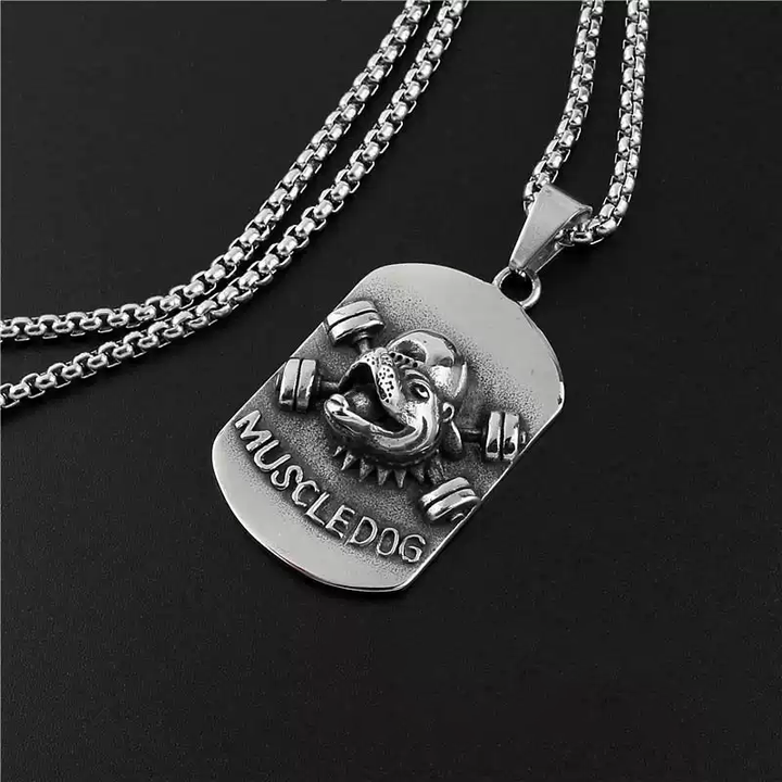 3D Sports Muscle Dog Necklace