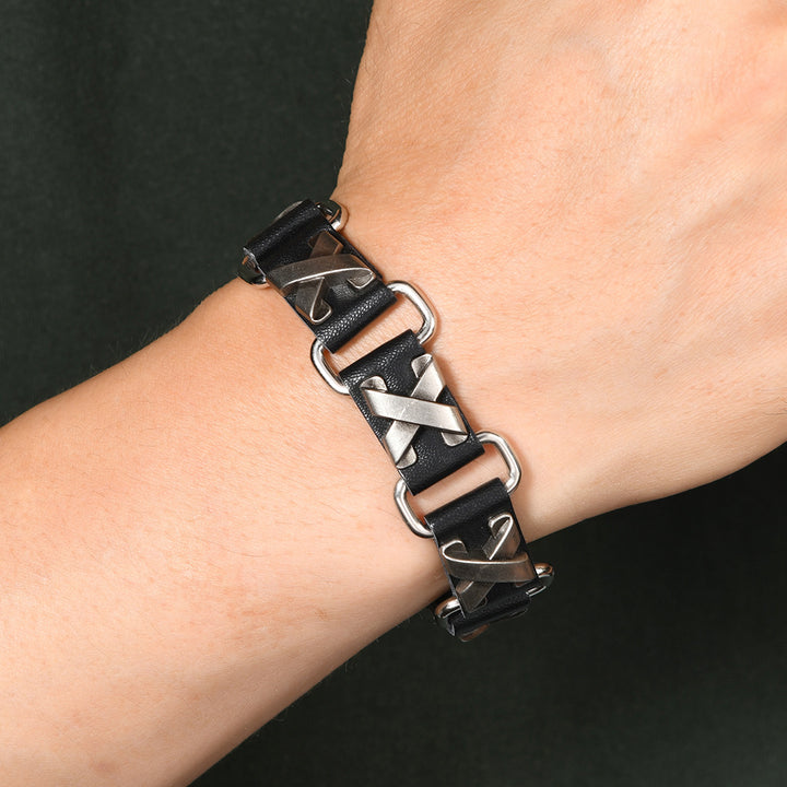 Punk Skull Cowhide Bracelet