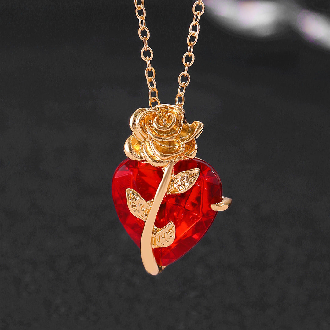 Heart Rose Necklace
