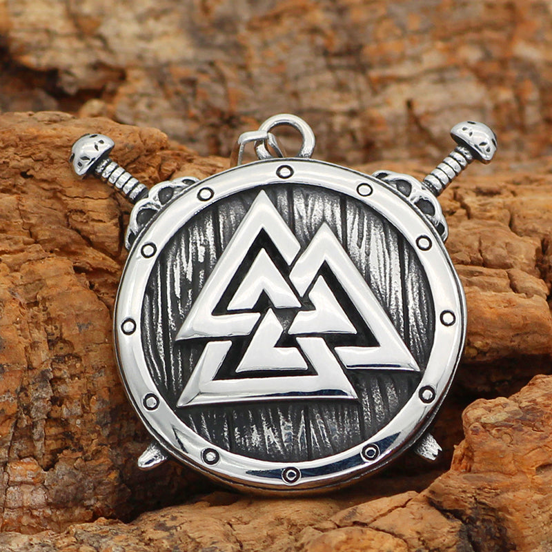 Viking Triangle Rune Pendant Necklace