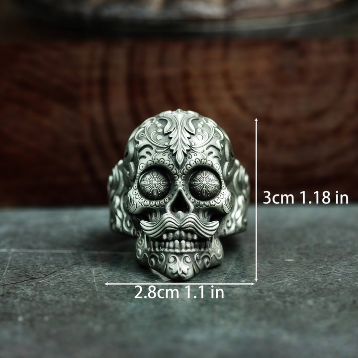 Vintage "Mustachioed Skull" Ring