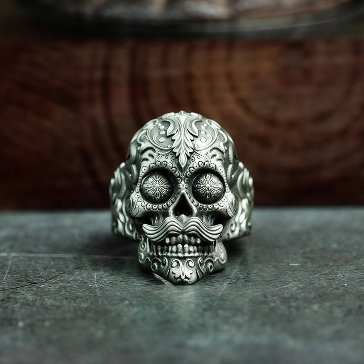 Vintage "Mustachioed Skull" Ring