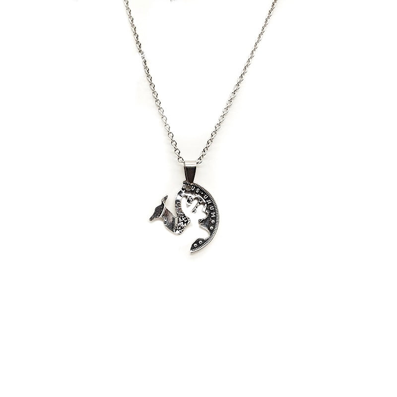 Deer puzzle couple necklace