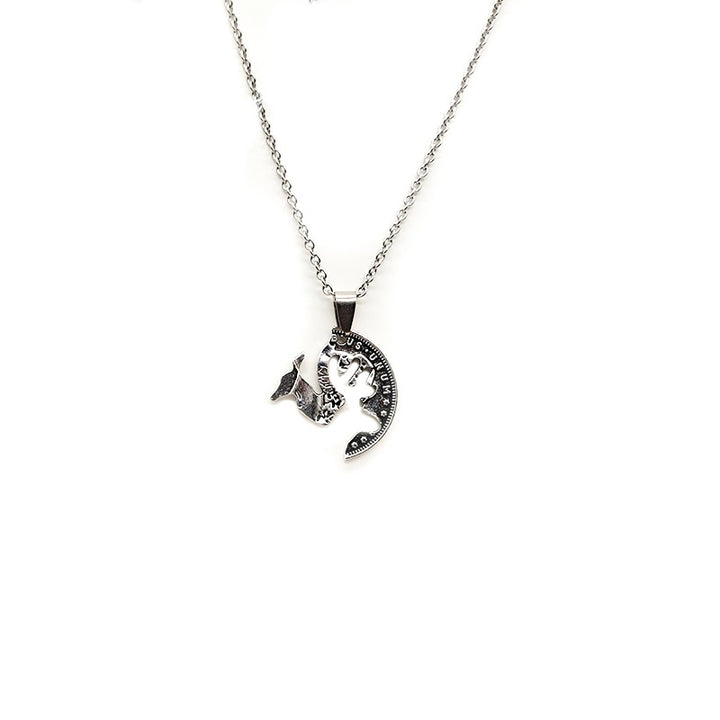 Deer puzzle couple necklace