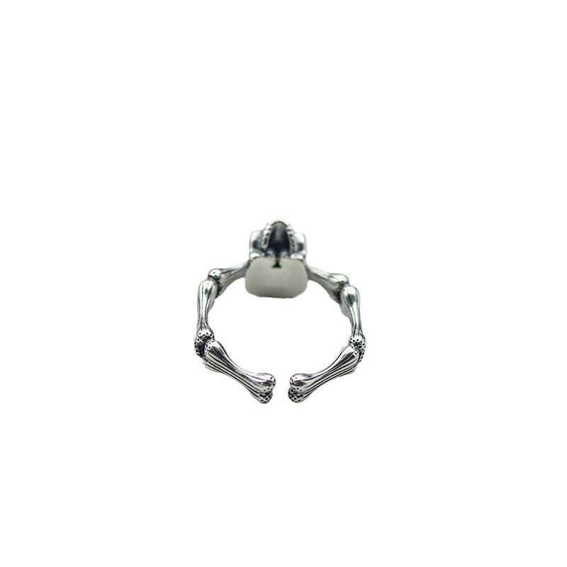 Silver Skull Bones Ring