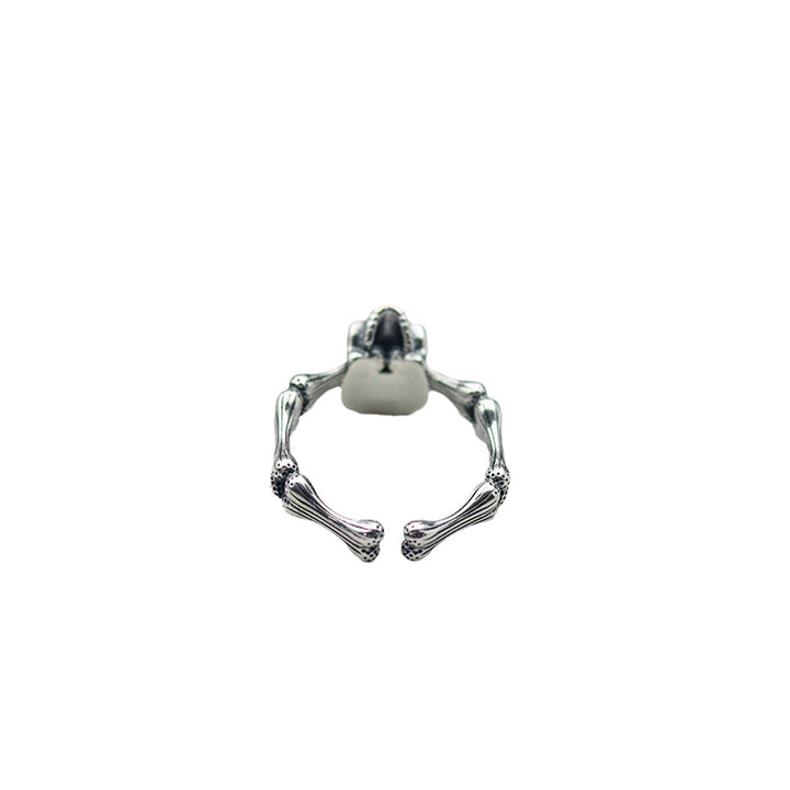 Silver Skull Bones Ring