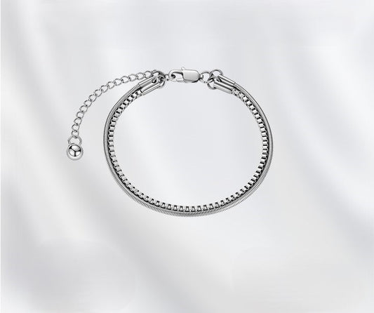 Snake bone double bracelet