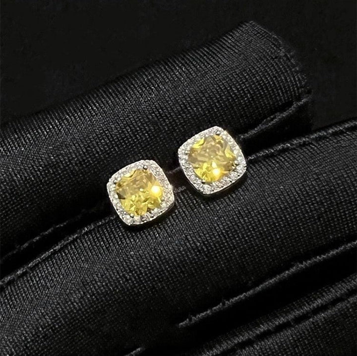 square diamond stud earrings