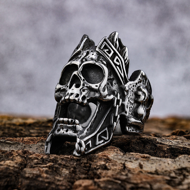Armored Skull Roaring Ring