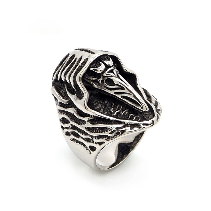 Vintage Wizard Raven Skull Ring