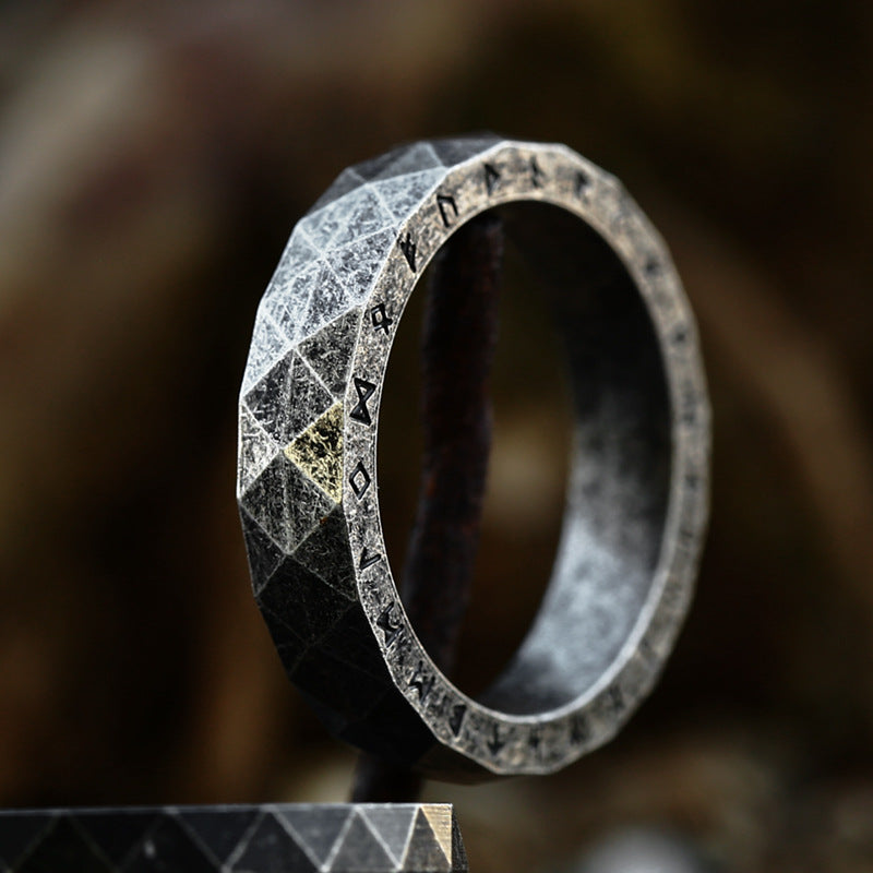 Viking rune rhombus ring