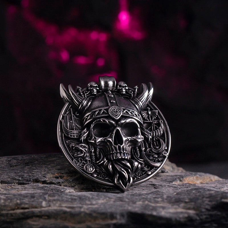 Skull relief pendant necklace